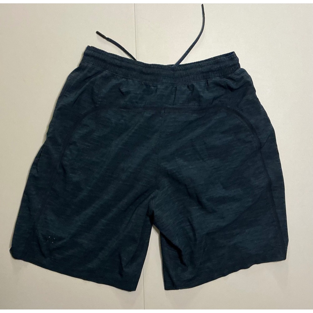 Lululemon Mens Athletic Shorts Dark Teal Space Dye Heathered Drawstring Sz XS - Picture 2 of 5
